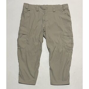Duluth Trading Co Womens‎ 16 X 22.5 Nylon Cargo Capri Stretch Hiking Beige Khaki